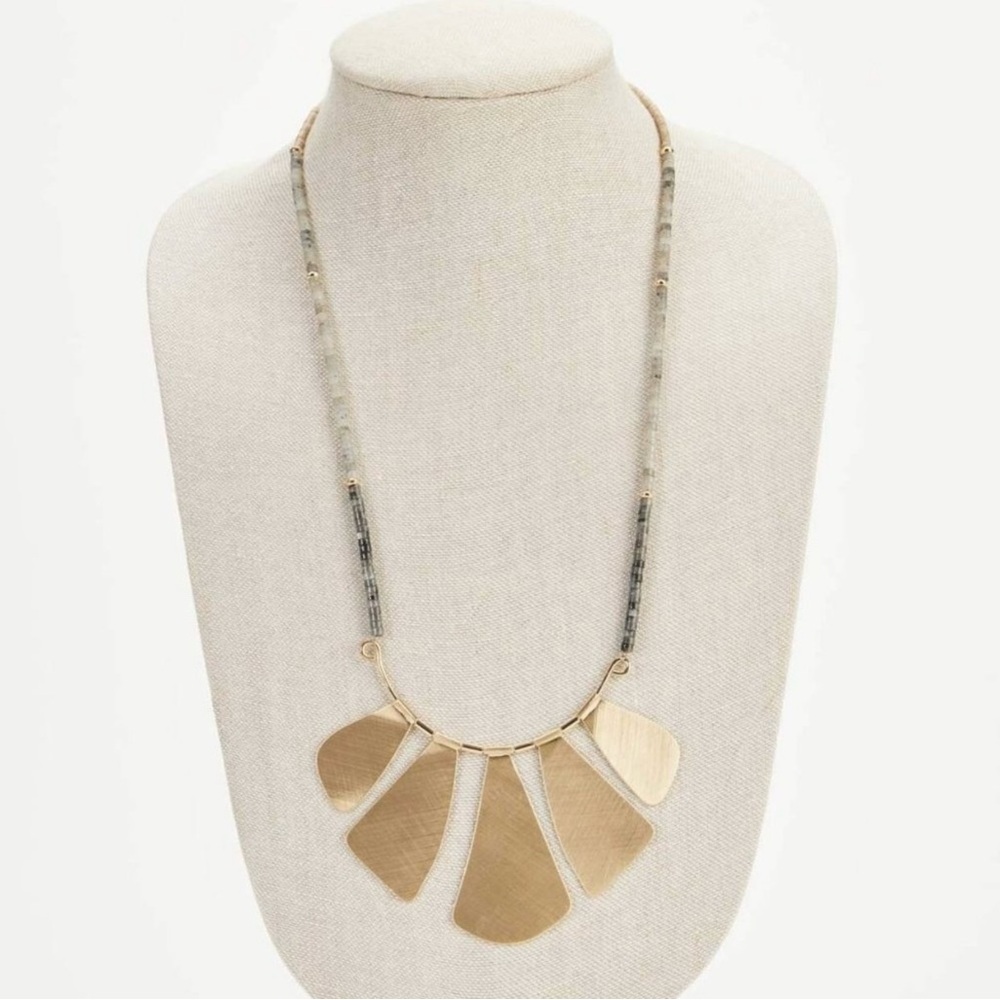 J Jill brushed Gold Statement Necklace